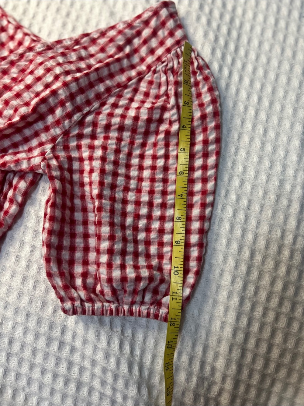 LOFT Red and White Gingham Mini Dress - Picture 6 of 9